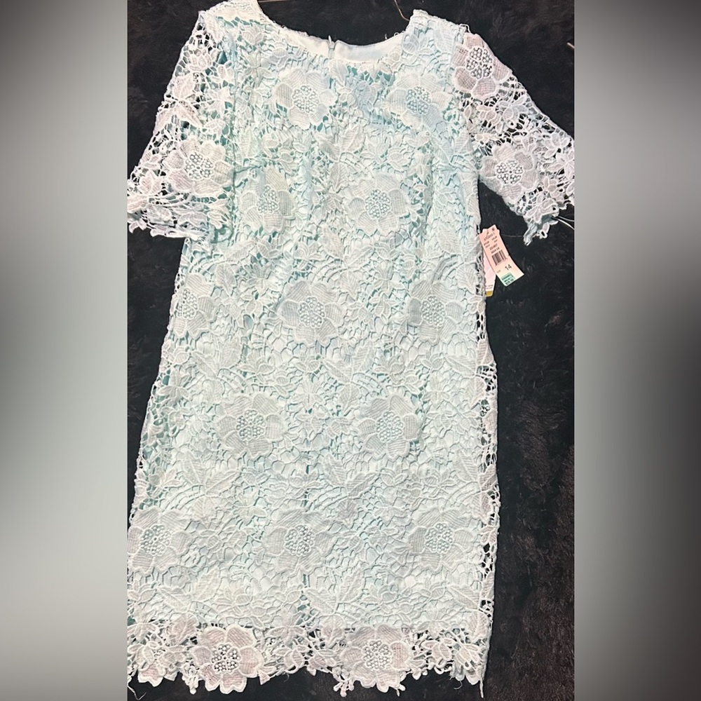 Studio I Light Blue Lace Midi Dress